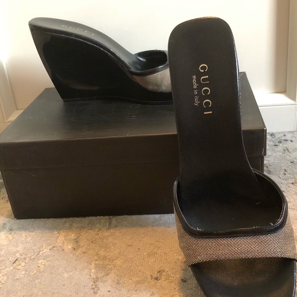 Wedge heel slip on shoe